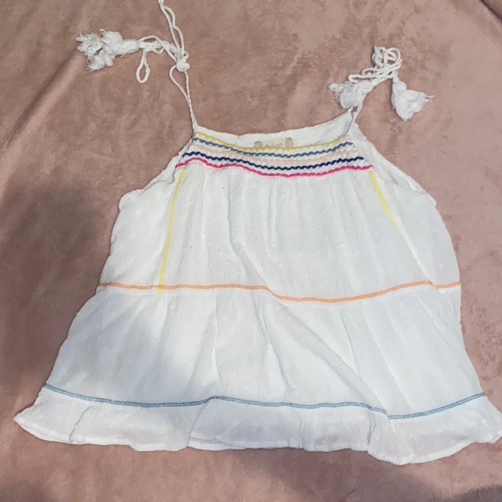 White Flowy Cord Top